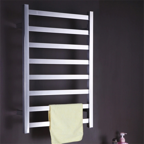 BathSelect Stainless Steel 8 Bar Wall Mount Towel Warmer With Concealed Wiring In Chrome Finish