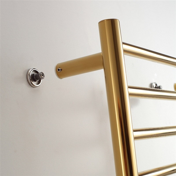 BathSelect Stainless Steel 14 Bar Wall Mount Towel Warmer In Gold Finish