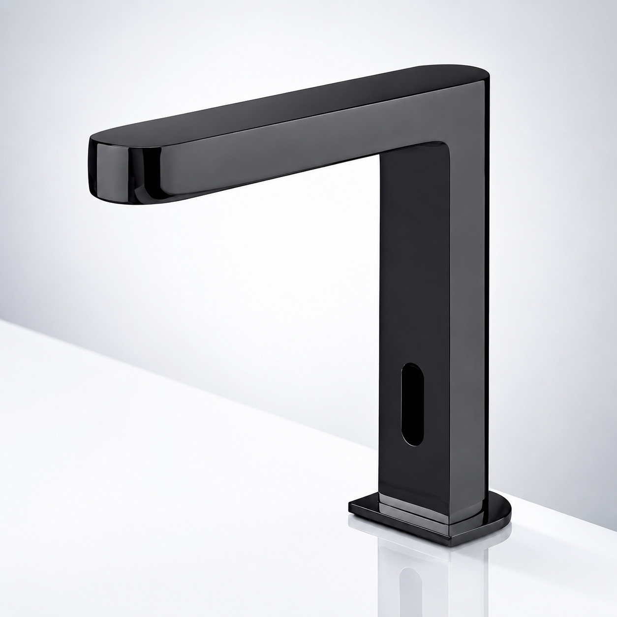 BathSelect Matte Black Superb L Body Automatic Motion Sensor Faucet for public venue restroom design