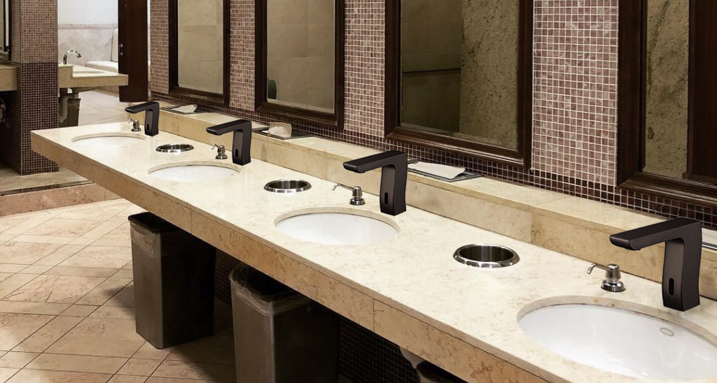 Bravat Trio Commercial Automatic motion sensor touchless faucets Oil Rubbed Bronze Finish
