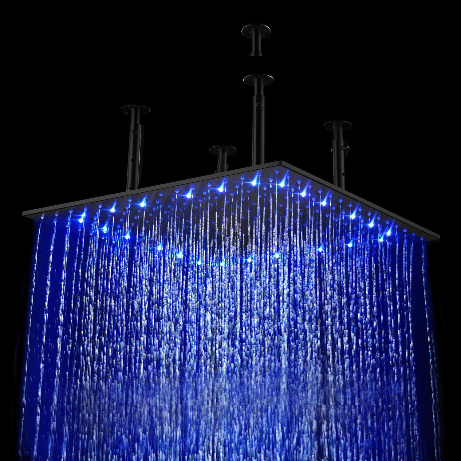Milan Juno 24" Oil Rubbed Bronze Square Color Changing LED Rain Shower Head