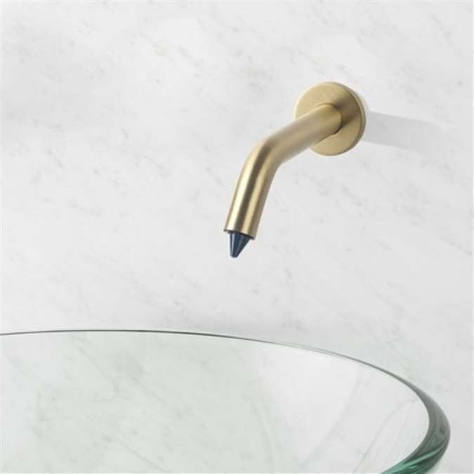 BathSelect BST10136 Lano Contemporary Style Wall Mount Brushed Gold Finish Commercial Motion Sensor Soap Dispenser