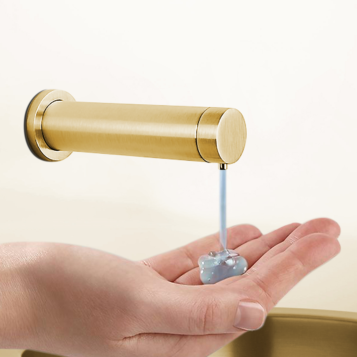 BathSelect Brushed Gold Finish Commercial Automatic Soap Dispenser