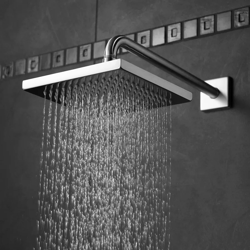 Reno Contemporary Style Stainless Steel Square Rain Shower Head