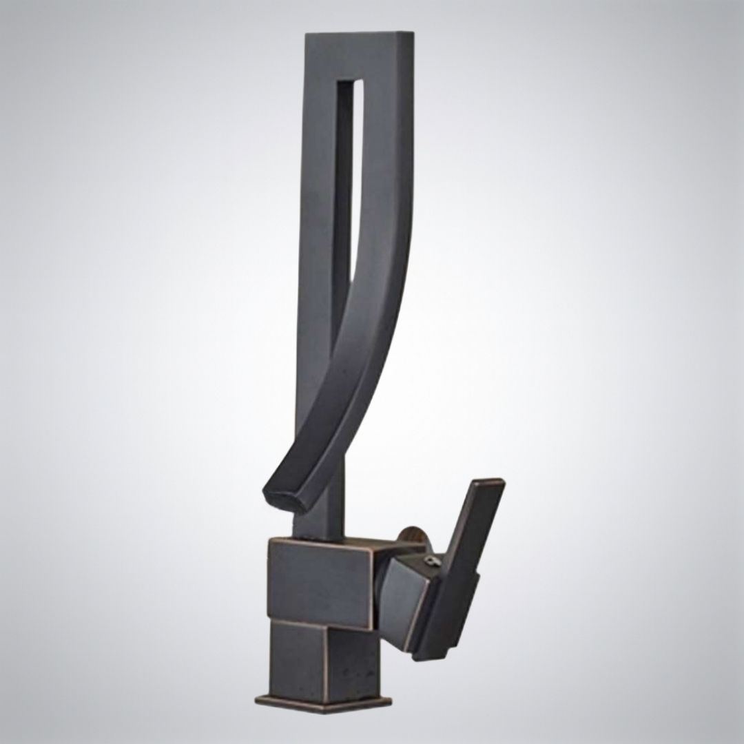 Matte Black Designer Single Lever Bathroom Sink Faucet
