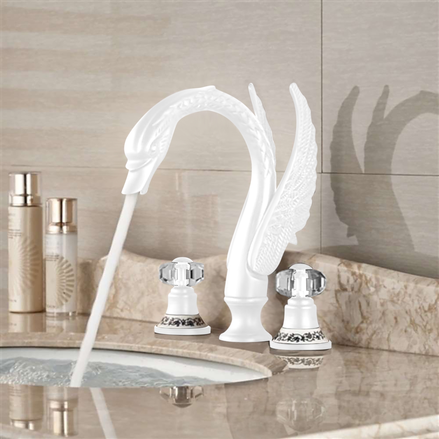 BathSelect Cylix One Matte White Swan Water Tap