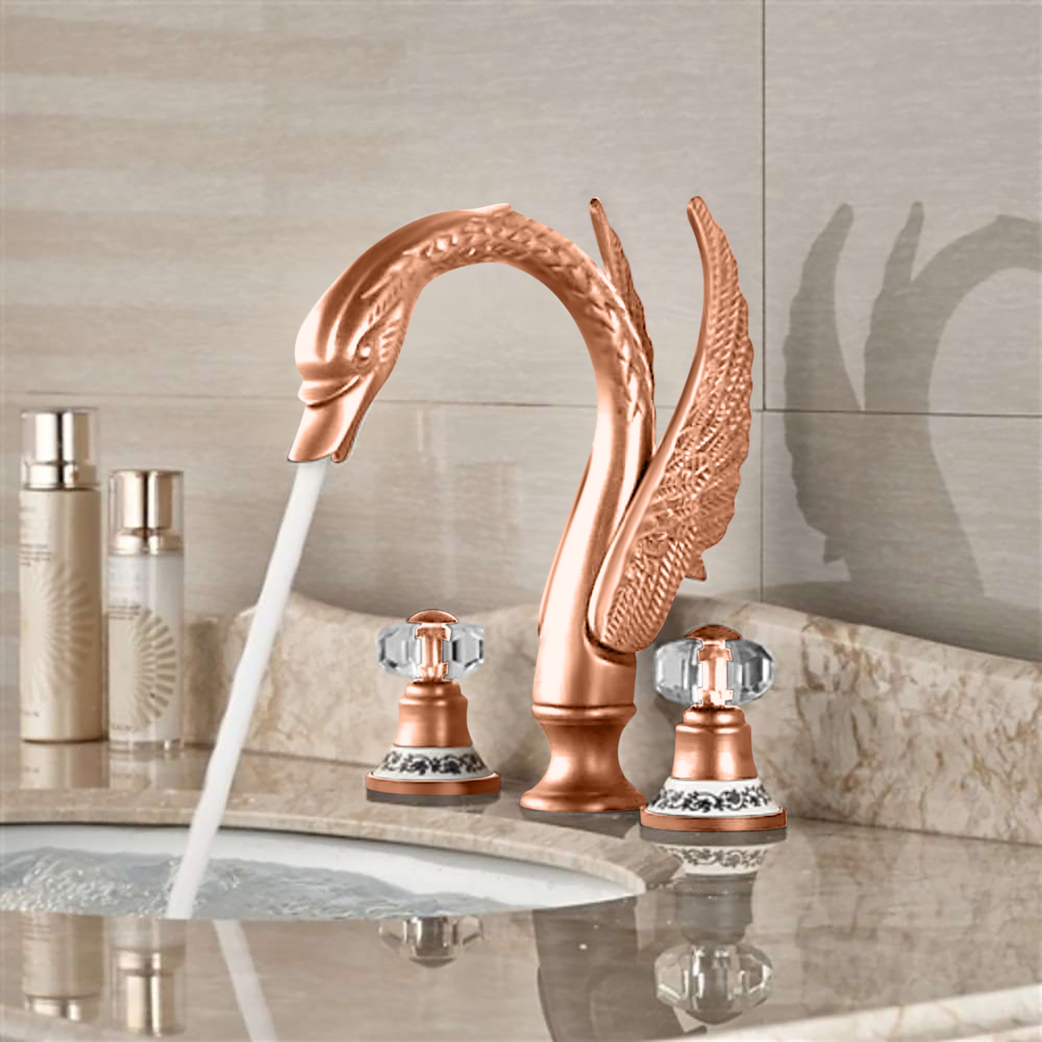 BathSelect Valen Quartz Rose Gold Sink Faucet