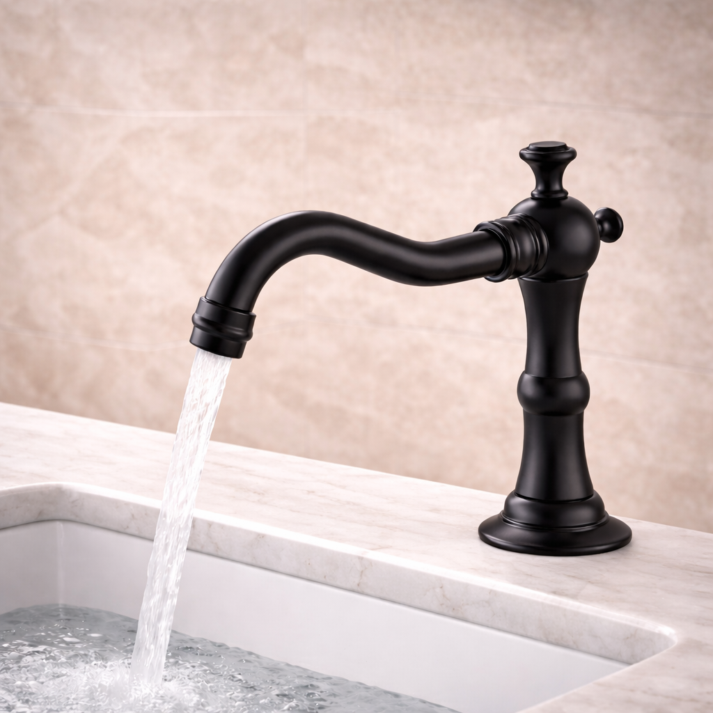 BathSelect matte black brass commercial automatic sensor faucet