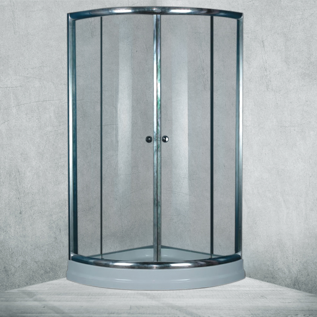 BathSelect Double Door Polished Glass Bath Shower Enclosure