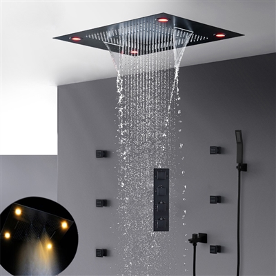 Lima Multi Color Water Powered Led Shower with Adjustable Body Jets and Mixer