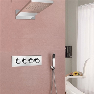 Romo 22" Contemporary RGB Multi Color Water Powered Led Shower Set