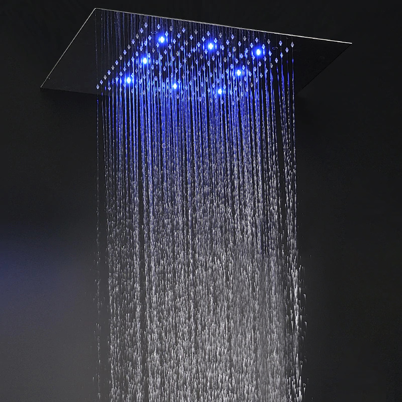 24" Recessed Stainless Steel Color Changing LED Rain Shower Head Oil Rubbed Bronze finish
