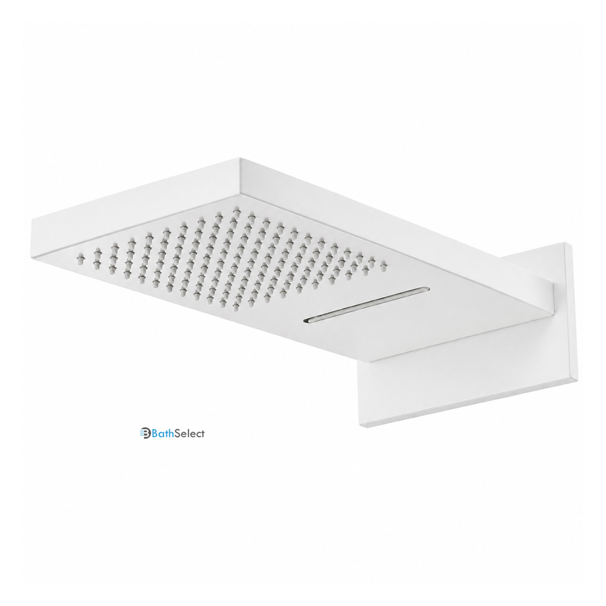 BathSelect BZ-5805MW Large 22-Inch Matte White Rainfall and Waterfall Shower Head for international order preparation