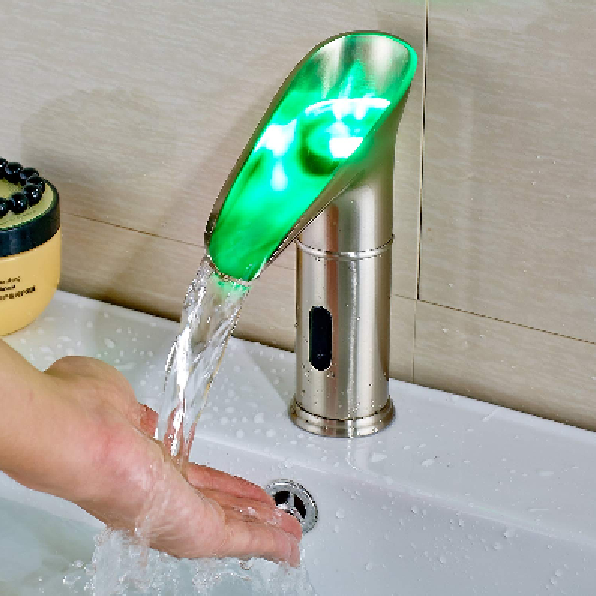 BathSelect Ariana Deck Mount LED Bathroom Commercial Automatic Motion Sensor Faucet