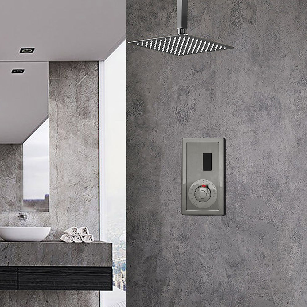 Ceiling-MouBrushedNick-Sensor-Automatic-Shower-Set