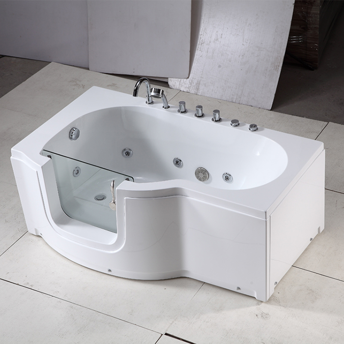 BathSelect Edirne Acrylic Freestanding Walk-in Tub