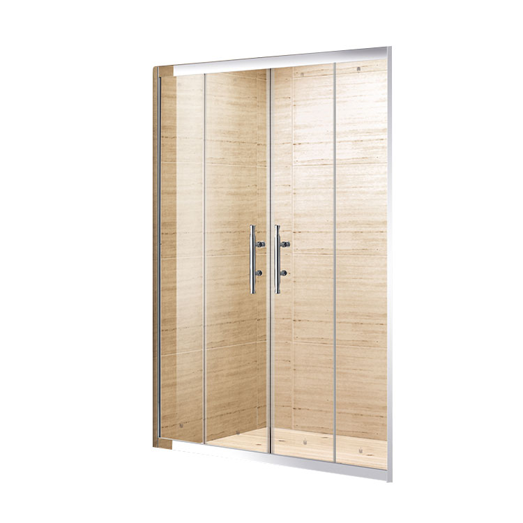 BathSelect Square Shape Tempered Glass Sliding Shower Door