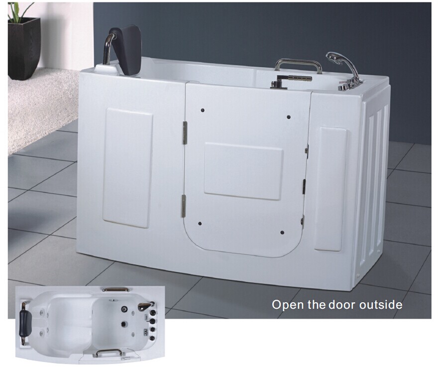 BathSelect Strasbourg bathtub With Door and Seat Walk-in Shower