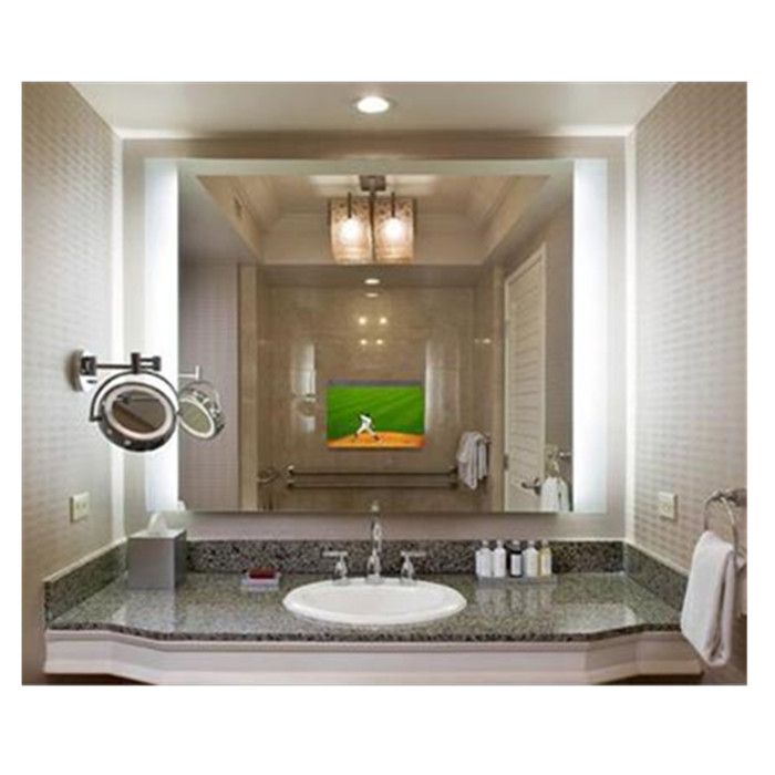 BathSelect 37" Tempered Glass Rectangular Smart Mirror With Full HD Touchscreen TV
