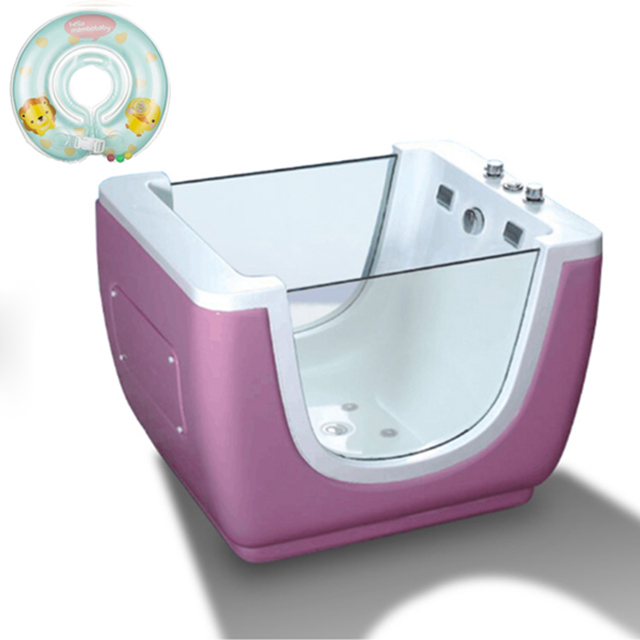 BathSelect Trieste Freestanding Mini Acrylic With Led Light Baby Bathtub
