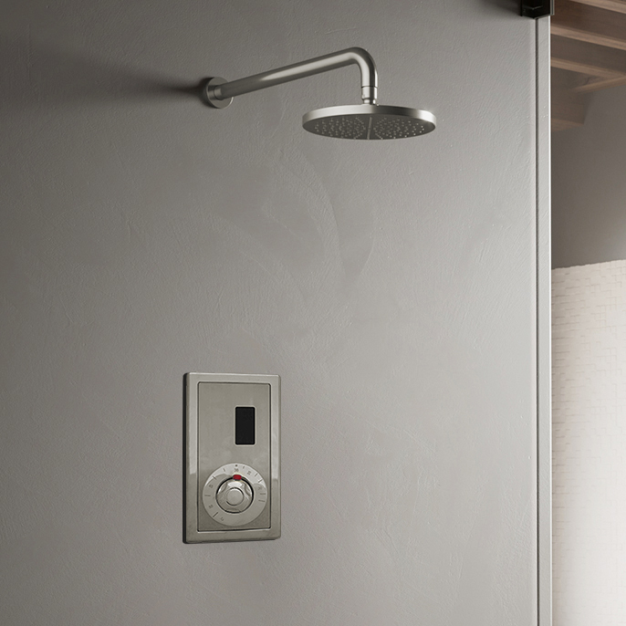 BathSelect Wall Mount Brushed Nickel Sensor Controlled Automatic Shower Set