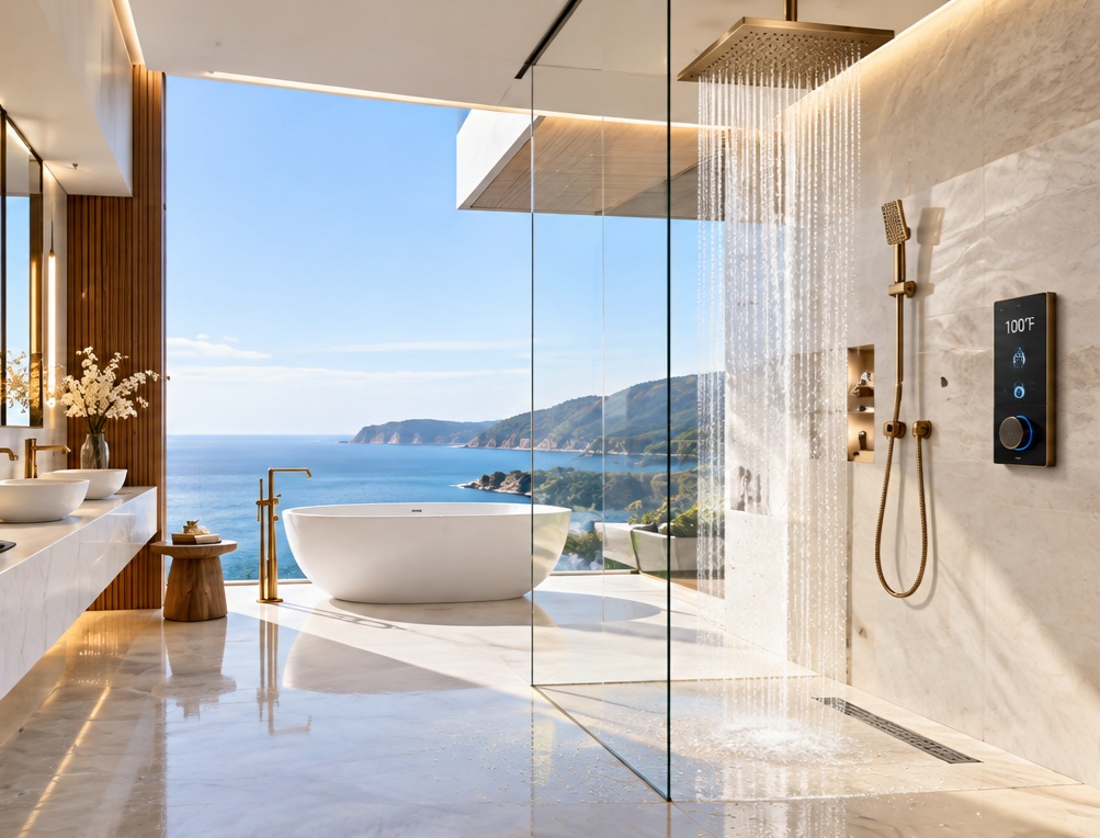 BathSelect luxury bathroom fixtures with modern shower system