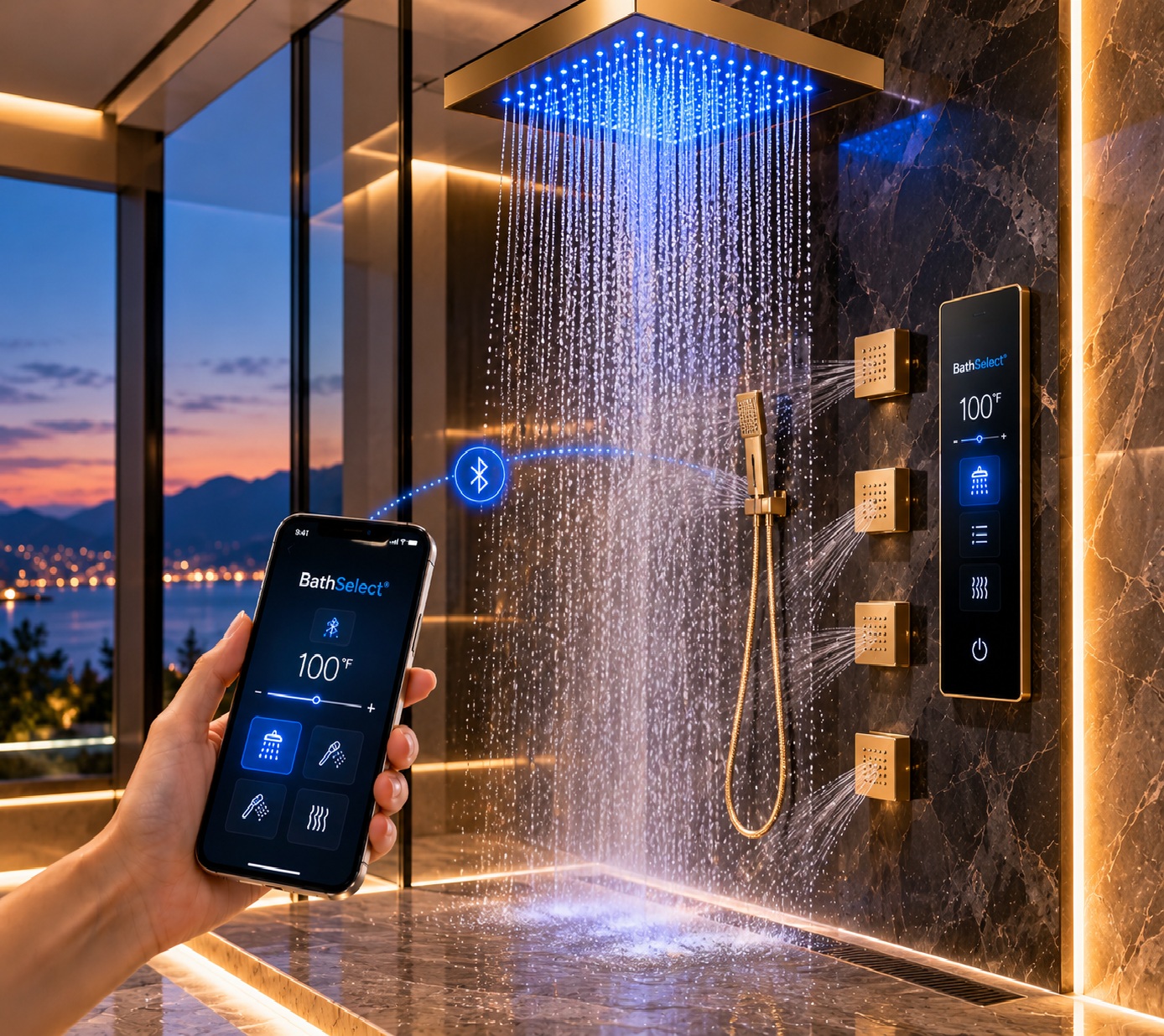 BathSelect Palermo Remote Controlled Luxurious LED Shower System