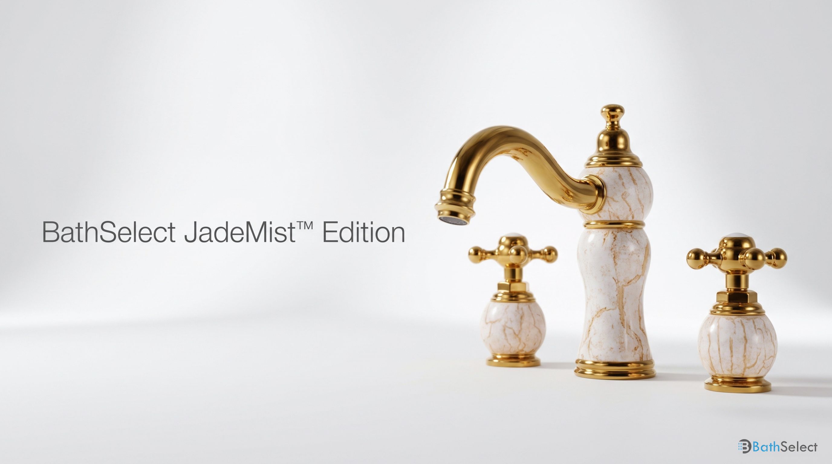 Luxury Natural Jade Gold Finish Sink Faucet Dual Handles Mixer Tap Centerset
