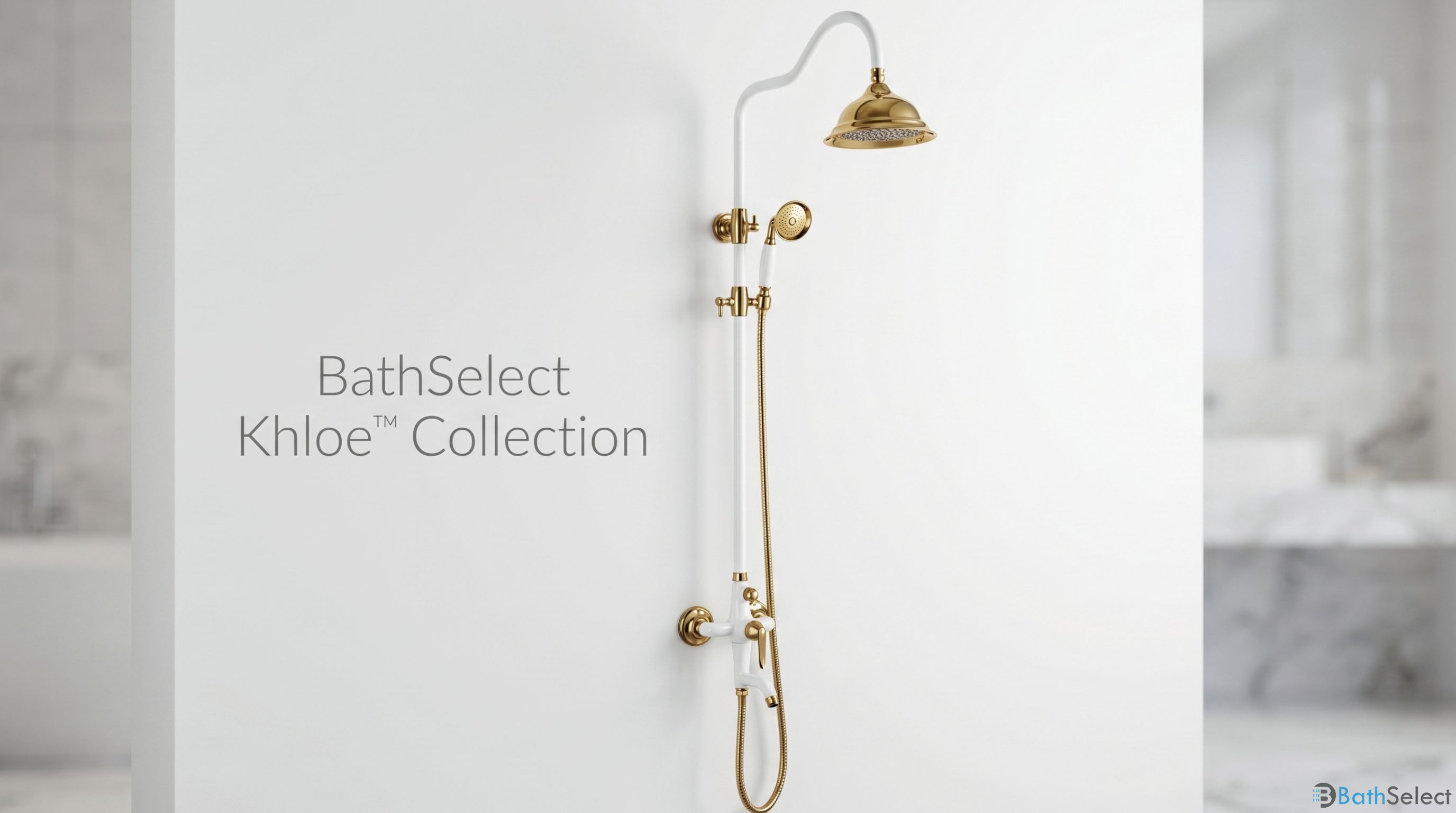 BathSelect Khloe Collection Antique Brass Shower Set