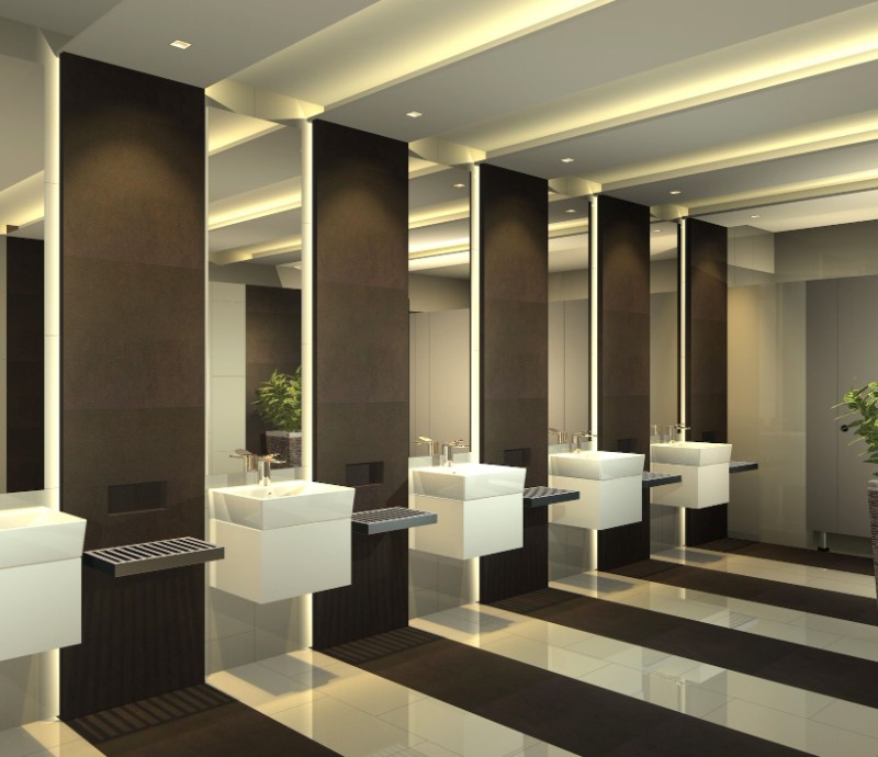 BathSelect touchless faucets and soap dispensers for high-traffic commercial office buildings