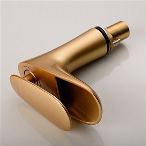 Brio Gold Bathroom Water Fall Faucet - Brass Material Single Lever Hot and Cold
