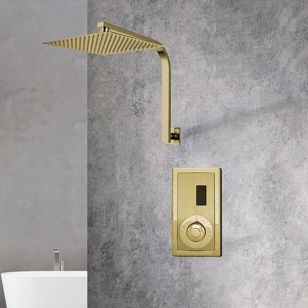 Brushed Gold Sensor Controlled Automatic Shower Head