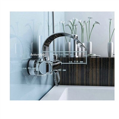 Burzaco Wall Mounted Dual Handle Water Fall Bathroom Sink Faucet