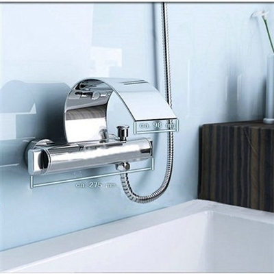 Burzaco Wall Mounted Dual Handle Water Fall Bathroom Sink Faucet