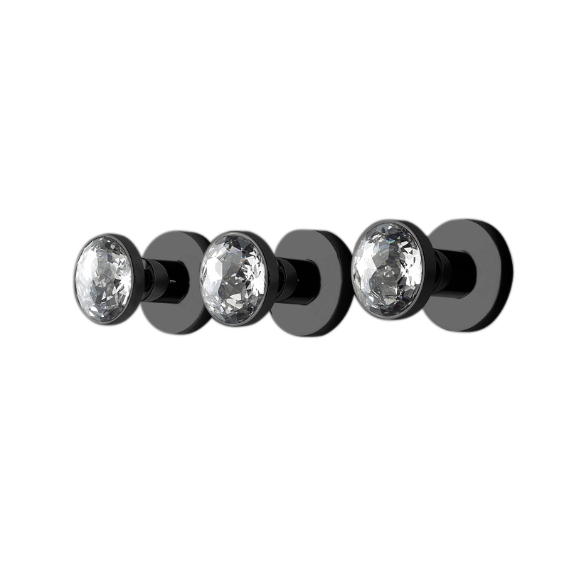Bravat Three Crystal Handle Thermostatic Bathroom Shower Mixer In Dark Oil Rubbed Bronze Finish