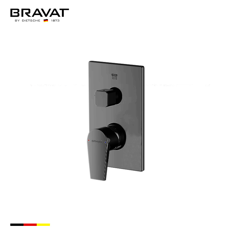 Bravat 2-Way Concealed Wall Mount Shower Valve Mixer In Dark Oil Rubbed Bronze Finish