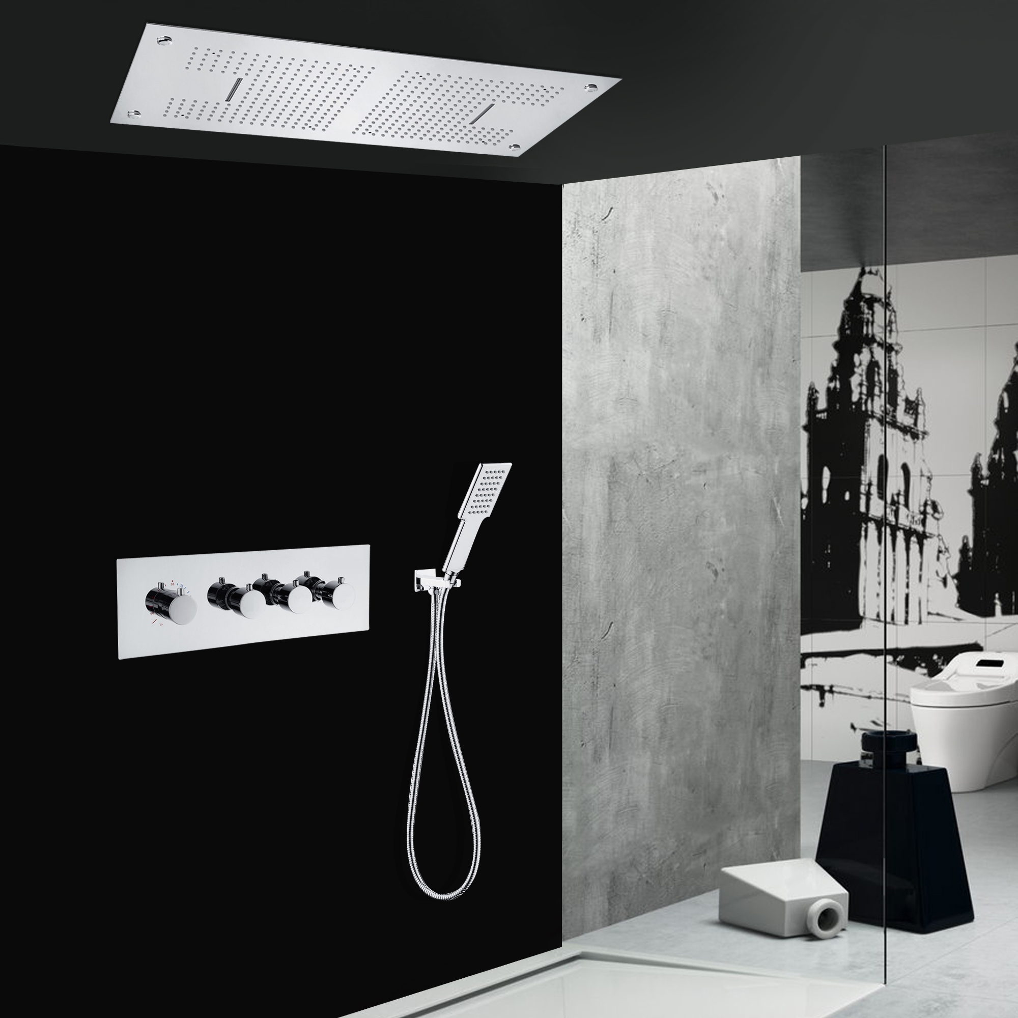 Matera-Chrome-3-Functions-LED-Thermostatic-Shower