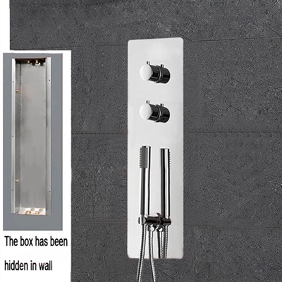 Florence Wall Mount Concealed Thermostatic Mixer Panel with Handheld Shower