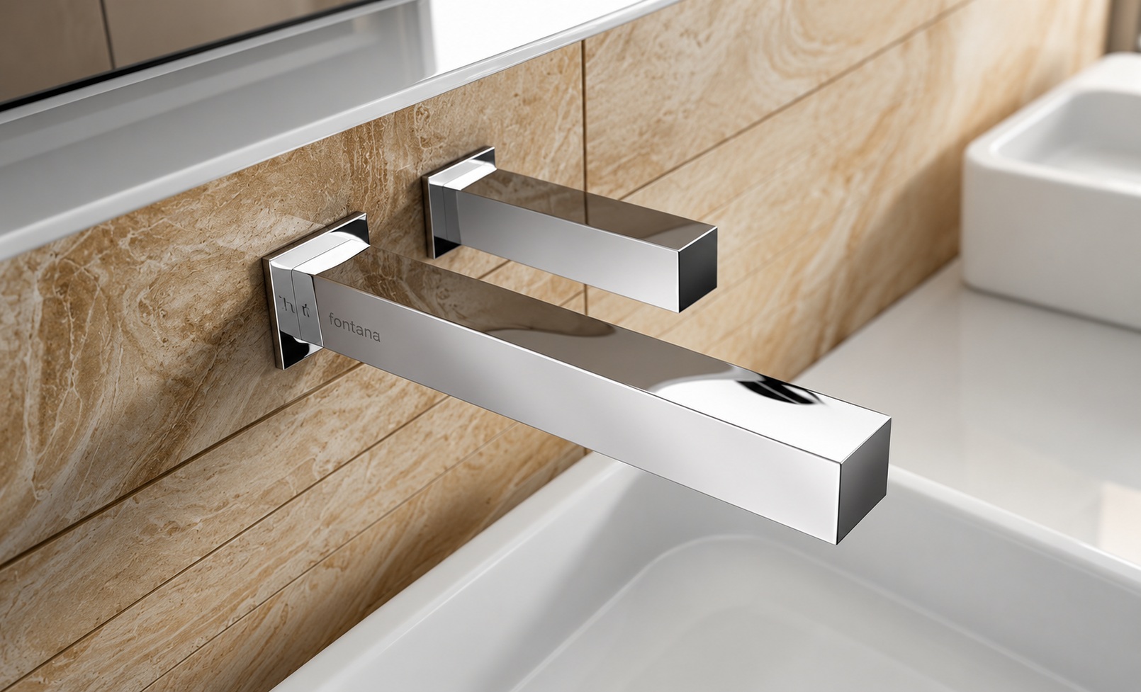 Fontana wall mounted chrome bathroom faucet