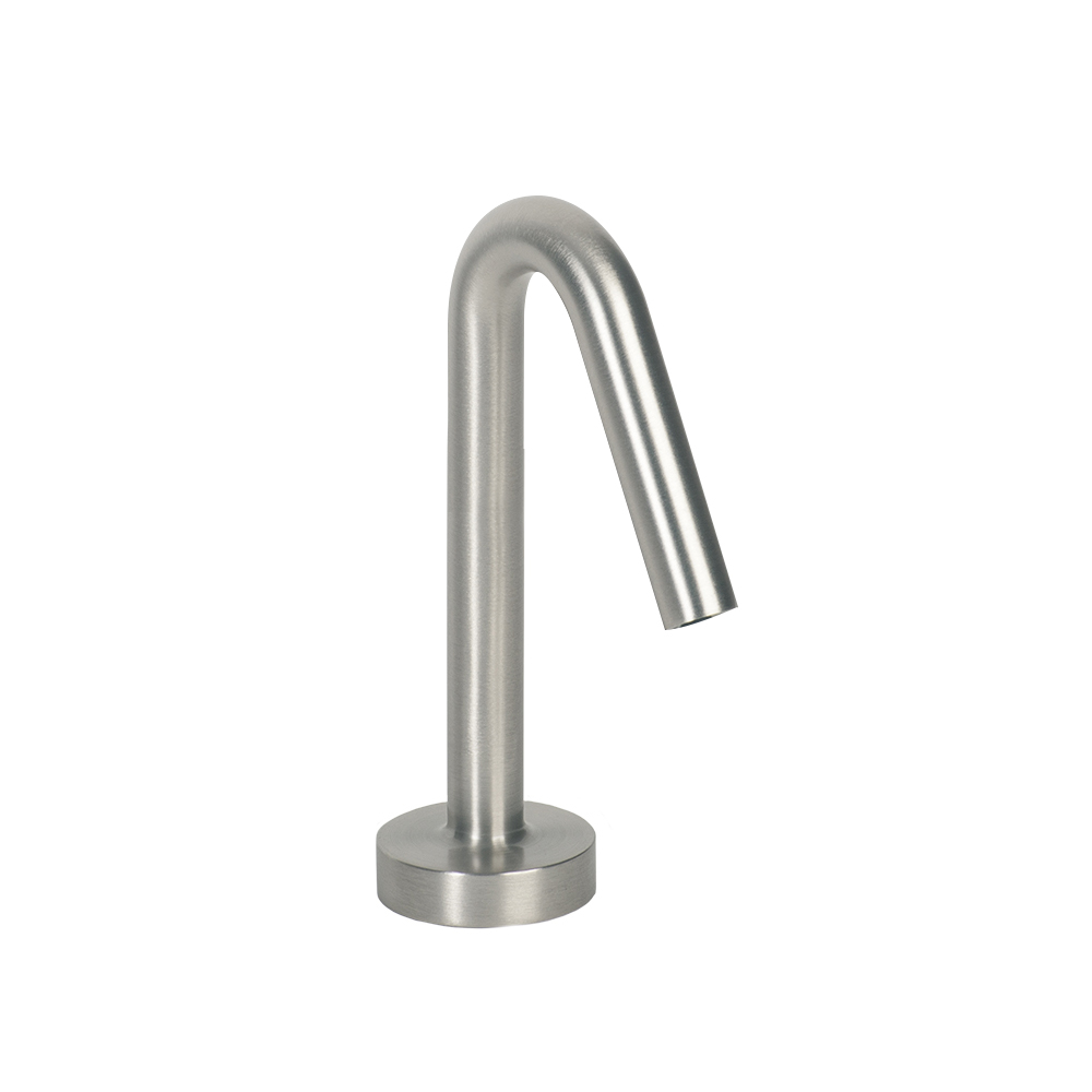Lano Inverted V-Shaped Brushed Nickel Finish Freestanding Dual Automatic Commercial Sensor Faucet And Soap Dispenser