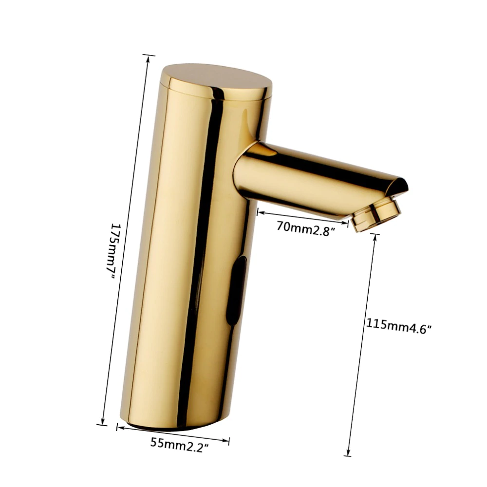 BathSelect Gold Tone Platinum Automatic Thermostatic Commercial Sensor Tap Solid Brass Construction