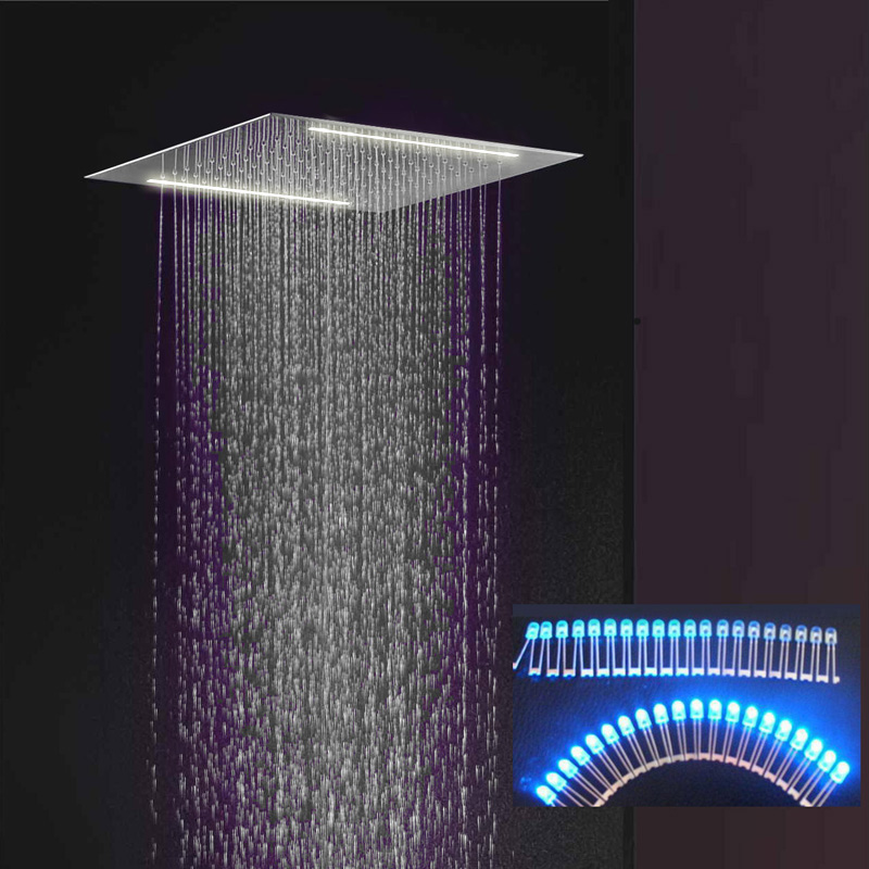 20" Recessed Stainless Steel Electric Rainfall Shower
