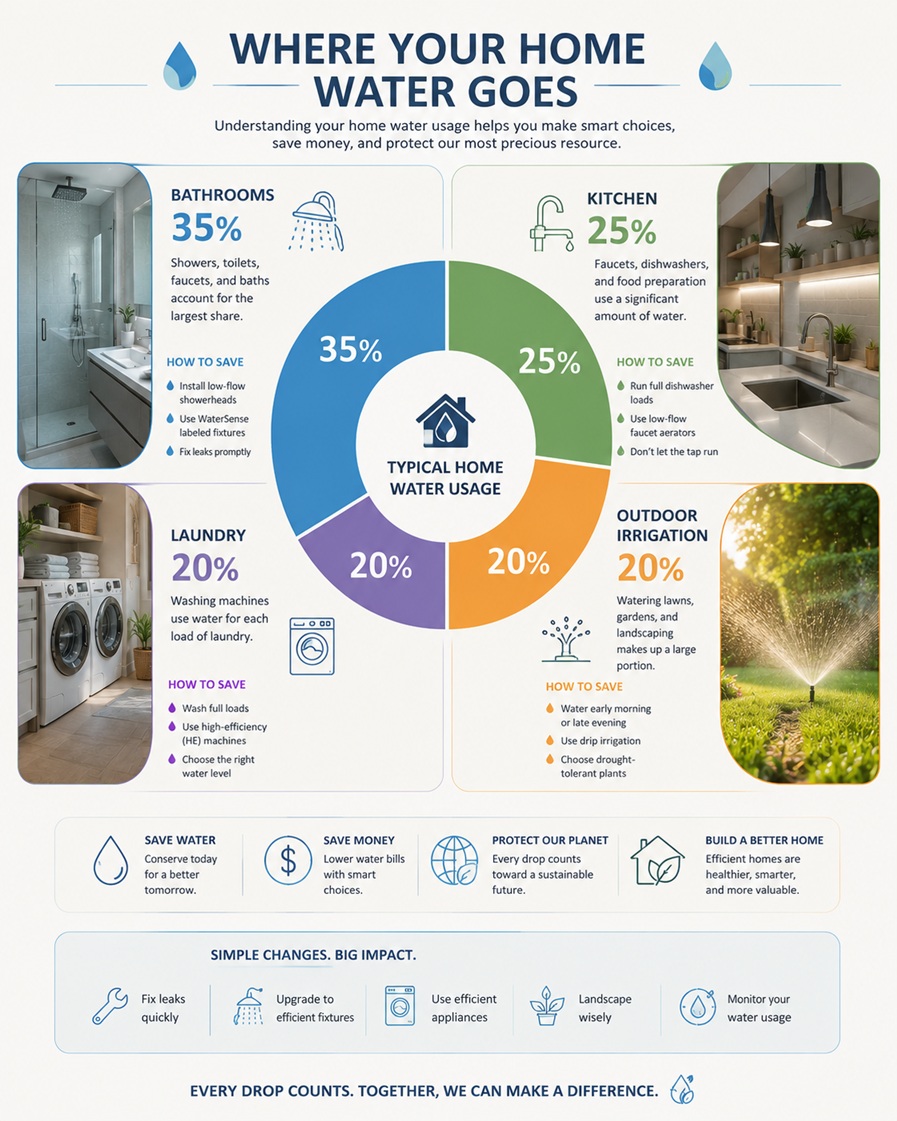 Home water usage breakdown