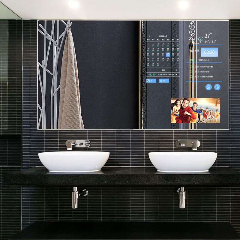 Wall Mount Android Smart Mirror With HD Television