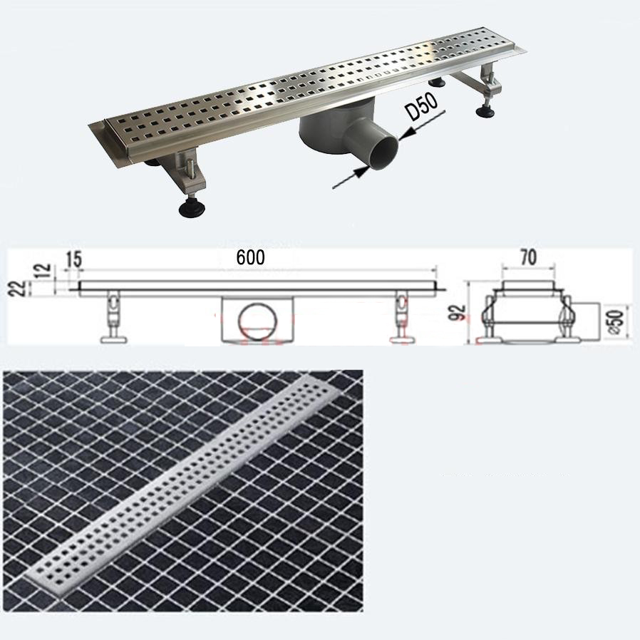 Lenox Stainless Steel Shower Drain with Deodorizer (600*70mm) 