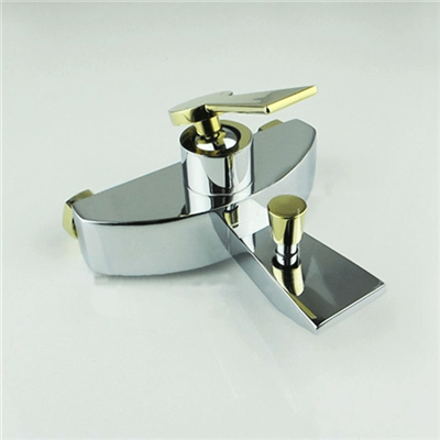 Lima Gold Waterfall Contemporary Bathtub Shower Faucet