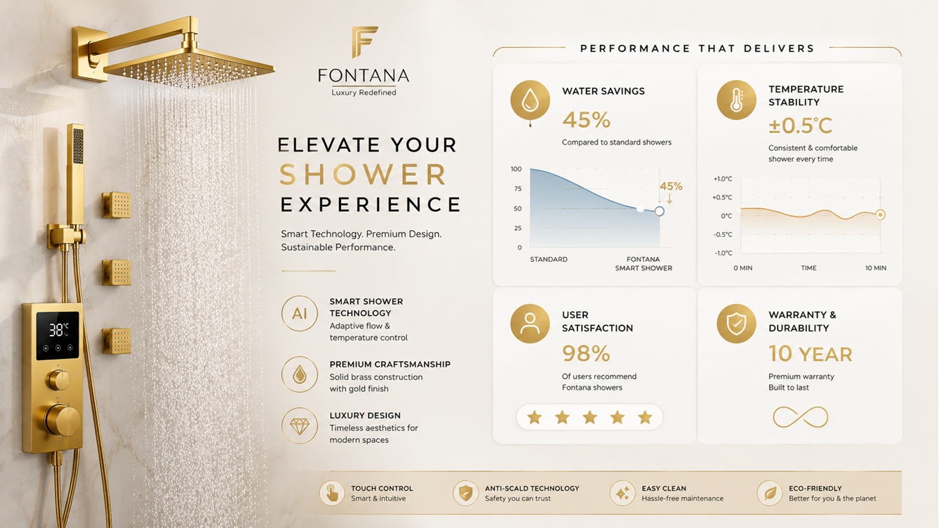 Luxury shower performance dashboard
