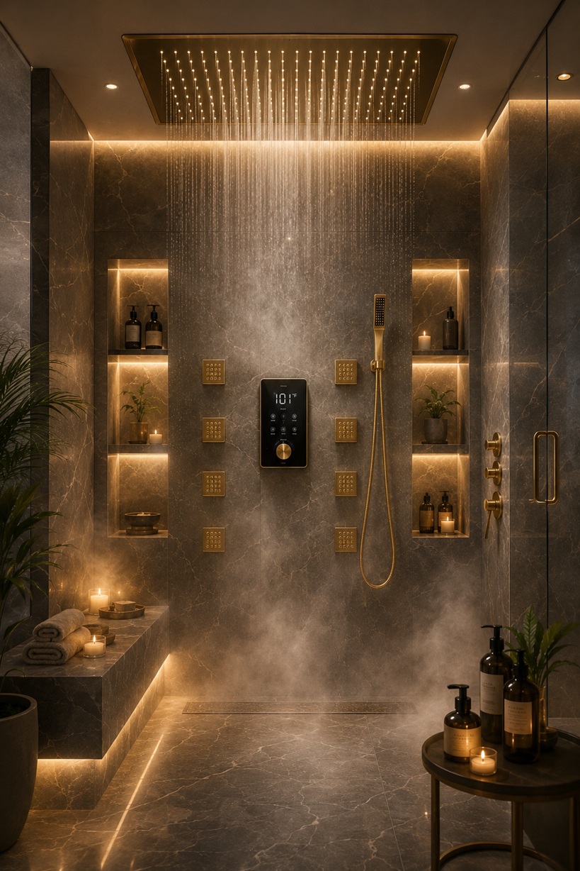 Luxury spa-inspired shower retreat