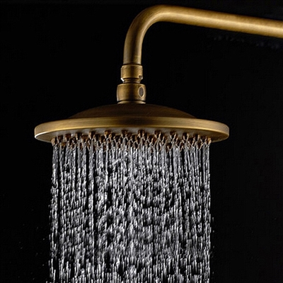 Naples Antique Brass Rainfall Shower Set with Shower Caddy