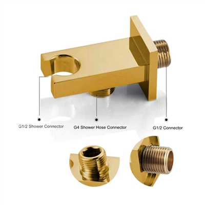 Naples Gold Wall Mount Rainfall Shower Set